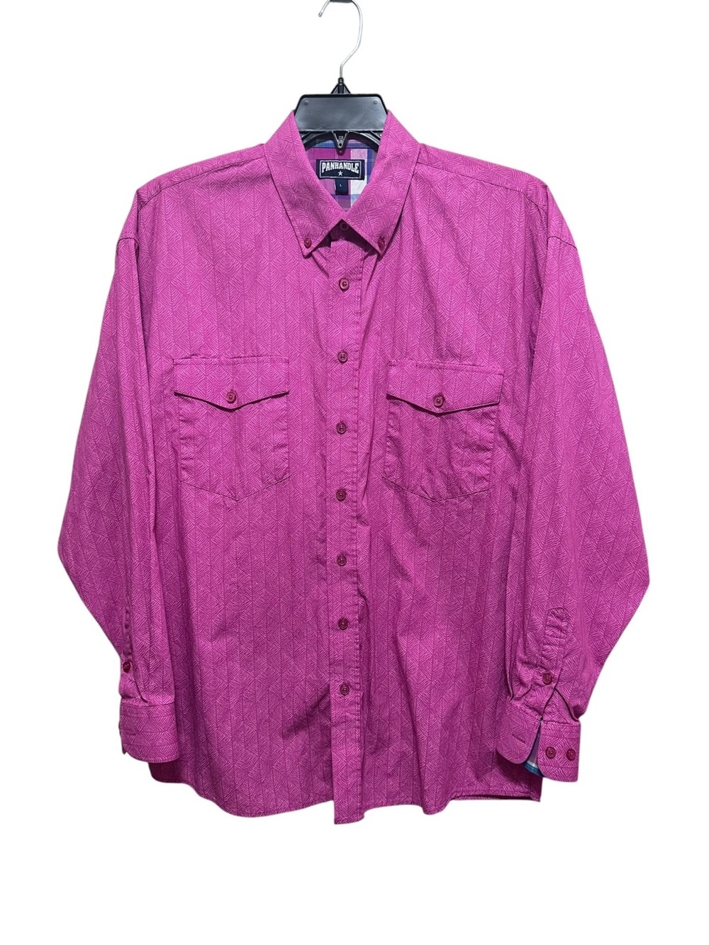 Panhandle. Men's Magenta Button-Down Western Shirt